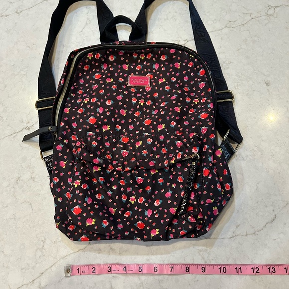 Betsey Johnson Black Floral Backpack - Picture 2 of 4
